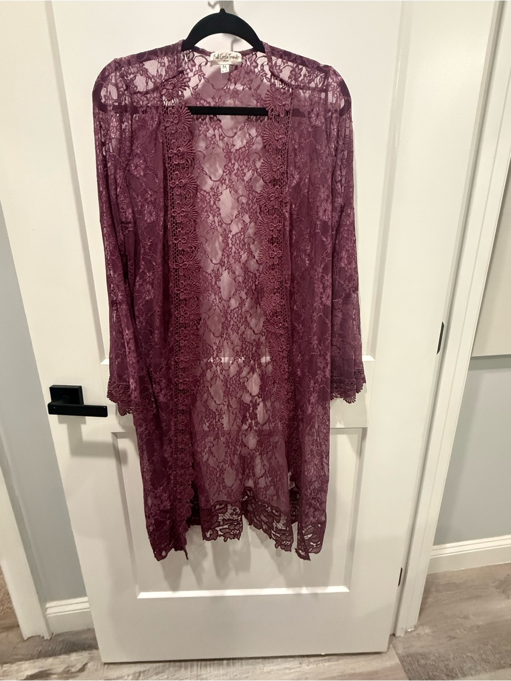 Full Circle Treads Lace Cardigan Kimono Duster Medium